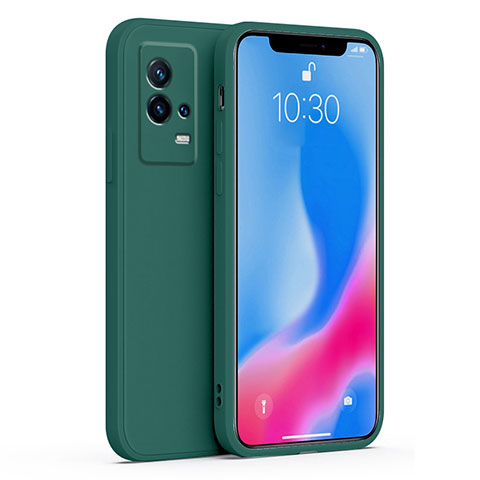 Coque Ultra Fine Silicone Souple 360 Degres Housse Etui S01 pour Vivo iQOO 8 Pro 5G Vert Nuit