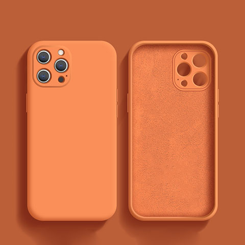 Coque Ultra Fine Silicone Souple 360 Degres Housse Etui S02 pour Apple iPhone 13 Pro Max Orange