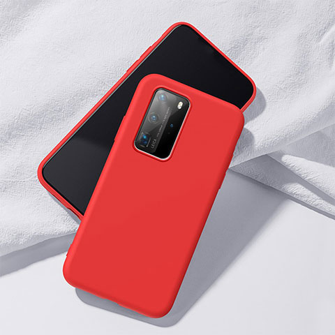 Coque Ultra Fine Silicone Souple 360 Degres Housse Etui S02 pour Huawei P40 Pro Rouge