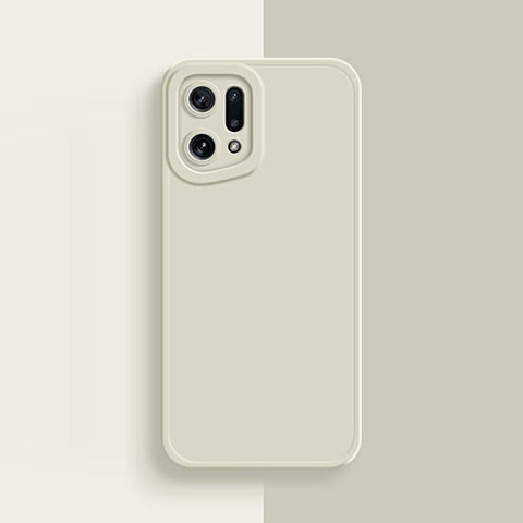 Coque Ultra Fine Silicone Souple 360 Degres Housse Etui S02 pour Oppo Find X5 Pro 5G Blanc