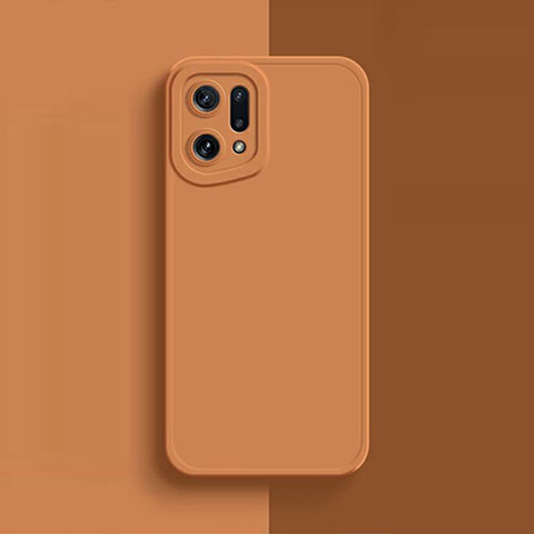 Coque Ultra Fine Silicone Souple 360 Degres Housse Etui S02 pour Oppo Find X5 Pro 5G Orange