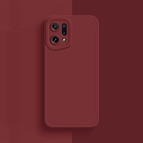 Coque Ultra Fine Silicone Souple 360 Degres Housse Etui S02 pour Oppo Find X5 Pro 5G Rouge