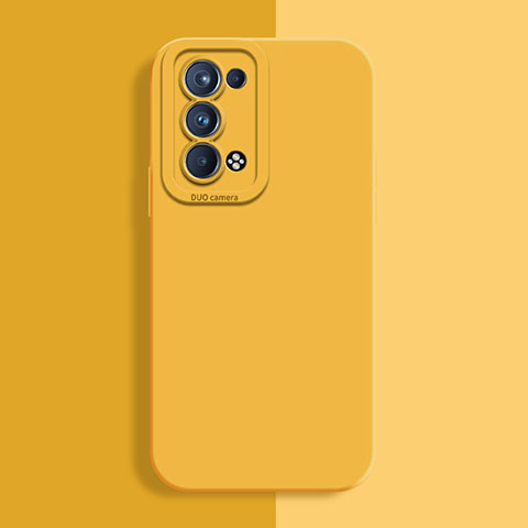 Coque Ultra Fine Silicone Souple 360 Degres Housse Etui S02 pour Oppo Reno6 Pro+ Plus 5G Jaune