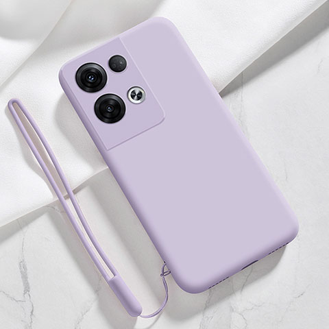 Coque Ultra Fine Silicone Souple 360 Degres Housse Etui S02 pour Oppo Reno8 5G Violet Clair