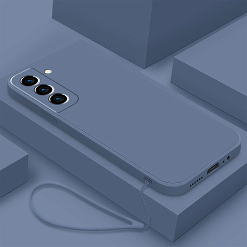 Coque Ultra Fine Silicone Souple 360 Degres Housse Etui S02 pour Samsung Galaxy S22 Plus 5G Gris Lavende