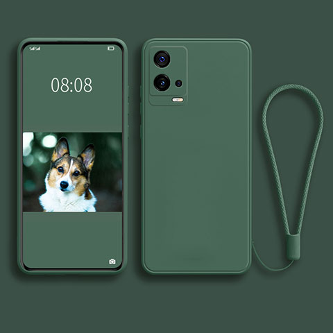 Coque Ultra Fine Silicone Souple 360 Degres Housse Etui S02 pour Vivo iQOO 8 Pro 5G Vert