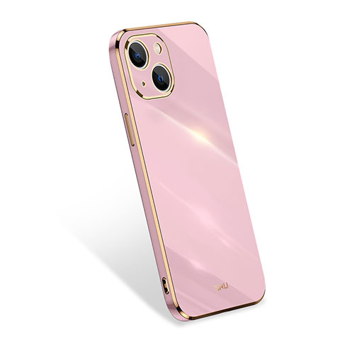 Coque Ultra Fine Silicone Souple 360 Degres Housse Etui S03 pour Apple iPhone 15 Plus Or Rose