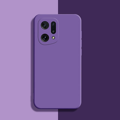 Coque Ultra Fine Silicone Souple 360 Degres Housse Etui S03 pour Oppo Find X5 Pro 5G Violet