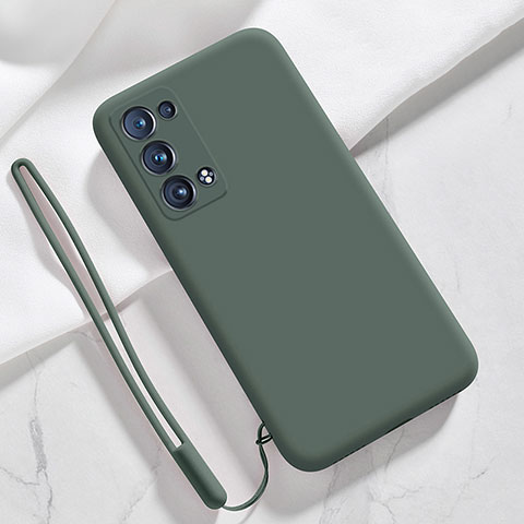 Coque Ultra Fine Silicone Souple 360 Degres Housse Etui S03 pour Oppo Reno6 Pro 5G Vert Nuit