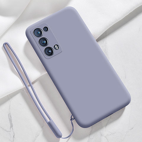 Coque Ultra Fine Silicone Souple 360 Degres Housse Etui S03 pour Oppo Reno6 Pro+ Plus 5G Gris Lavende