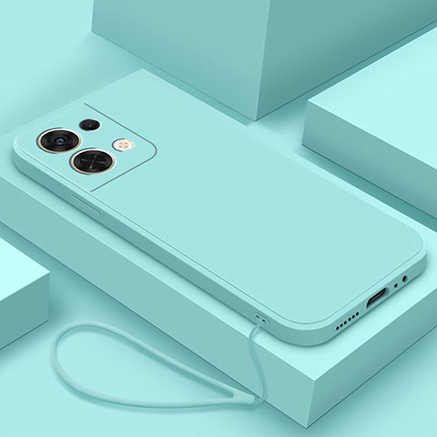 Coque Ultra Fine Silicone Souple 360 Degres Housse Etui S03 pour Oppo Reno8 5G Cyan