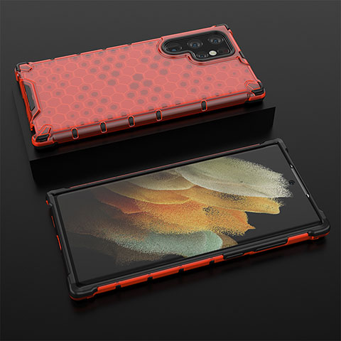 Coque Ultra Fine Silicone Souple 360 Degres Housse Etui S03 pour Samsung Galaxy S22 Ultra 5G Rouge