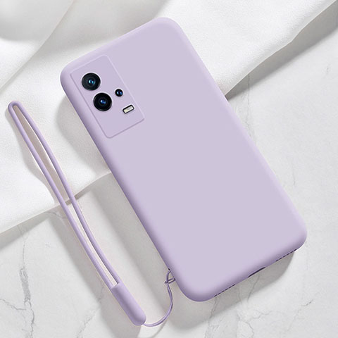 Coque Ultra Fine Silicone Souple 360 Degres Housse Etui S03 pour Vivo iQOO 8 5G Violet Clair