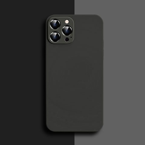 Coque Ultra Fine Silicone Souple 360 Degres Housse Etui S04 pour Apple iPhone 15 Pro Max Noir
