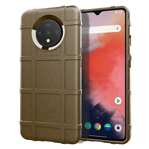 Coque Ultra Fine Silicone Souple 360 Degres Housse Etui S04 pour OnePlus 7T Marron