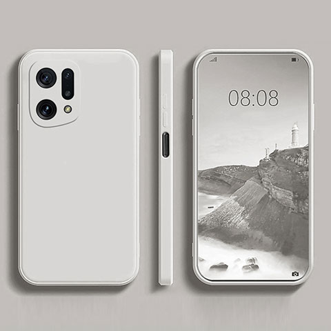 Coque Ultra Fine Silicone Souple 360 Degres Housse Etui S04 pour Oppo Find X5 Pro 5G Blanc