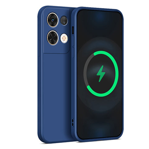 Coque Ultra Fine Silicone Souple 360 Degres Housse Etui S04 pour Oppo Reno8 5G Bleu