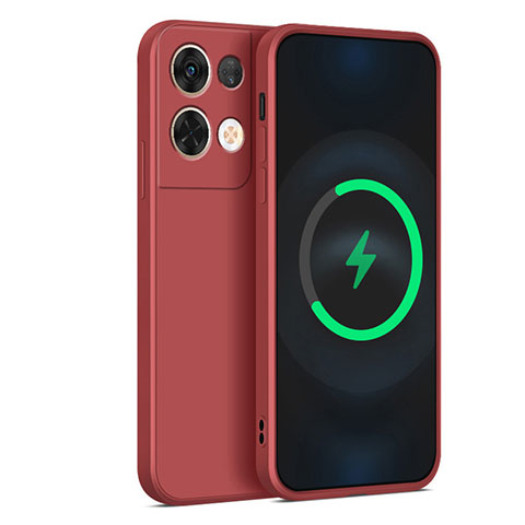 Coque Ultra Fine Silicone Souple 360 Degres Housse Etui S04 pour Oppo Reno8 5G Rouge