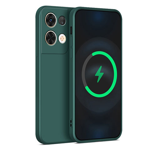 Coque Ultra Fine Silicone Souple 360 Degres Housse Etui S04 pour Oppo Reno8 Pro+ Plus 5G Vert Nuit