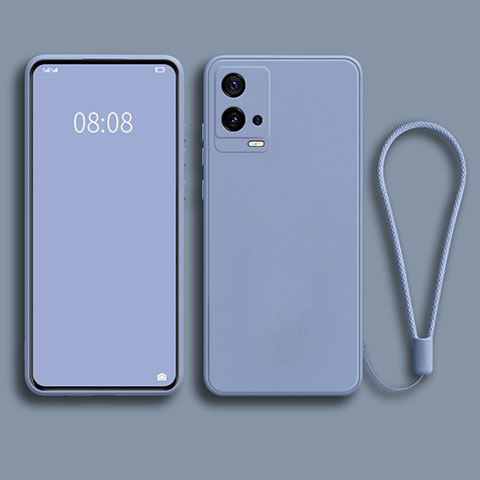 Coque Ultra Fine Silicone Souple 360 Degres Housse Etui S04 pour Vivo iQOO 8 Pro 5G Gris Lavende