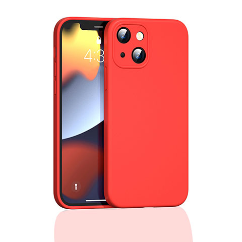 Coque Ultra Fine Silicone Souple 360 Degres Housse Etui S05 pour Apple iPhone 13 Mini Rouge