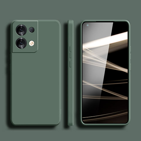 Coque Ultra Fine Silicone Souple 360 Degres Housse Etui S06 pour Oppo Reno8 5G Vert Nuit