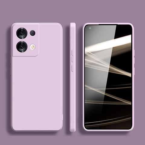 Coque Ultra Fine Silicone Souple 360 Degres Housse Etui S06 pour Oppo Reno8 5G Violet Clair