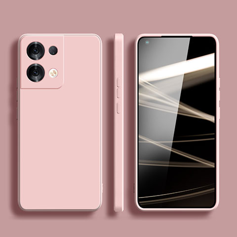 Coque Ultra Fine Silicone Souple 360 Degres Housse Etui S06 pour Oppo Reno8 Pro+ Plus 5G Rose