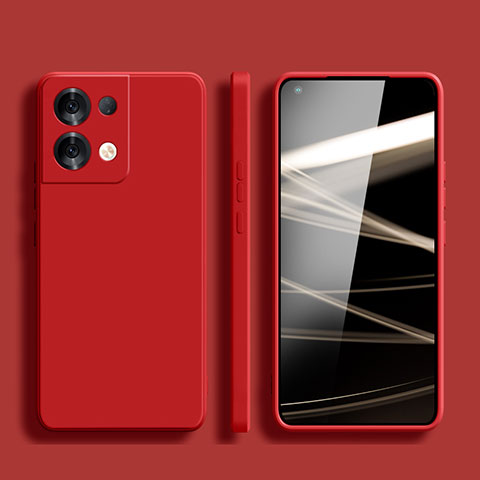 Coque Ultra Fine Silicone Souple 360 Degres Housse Etui S06 pour Oppo Reno8 Pro+ Plus 5G Rouge