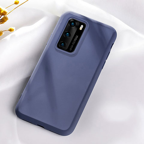 Coque Ultra Fine Silicone Souple 360 Degres Housse Etui S07 pour Huawei P40 Bleu