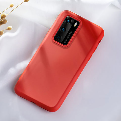 Coque Ultra Fine Silicone Souple 360 Degres Housse Etui S07 pour Huawei P40 Rouge