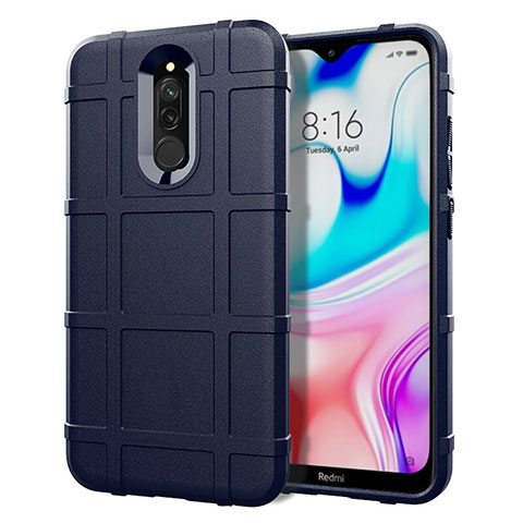 Coque Ultra Fine Silicone Souple 360 Degres Housse Etui S07 pour Xiaomi Redmi 8 Bleu