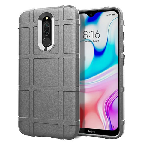 Coque Ultra Fine Silicone Souple 360 Degres Housse Etui S07 pour Xiaomi Redmi 8 Gris