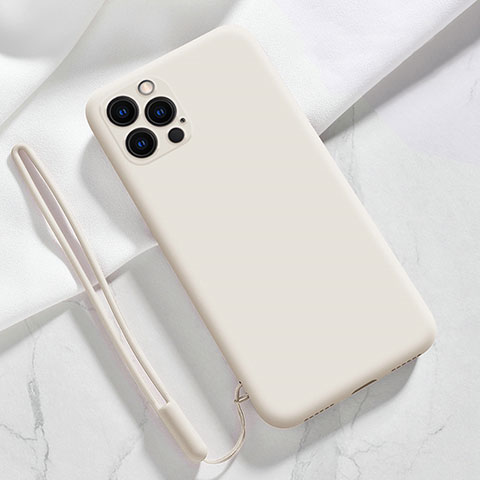 Coque Ultra Fine Silicone Souple 360 Degres Housse Etui S09 pour Apple iPhone 14 Pro Max Blanc