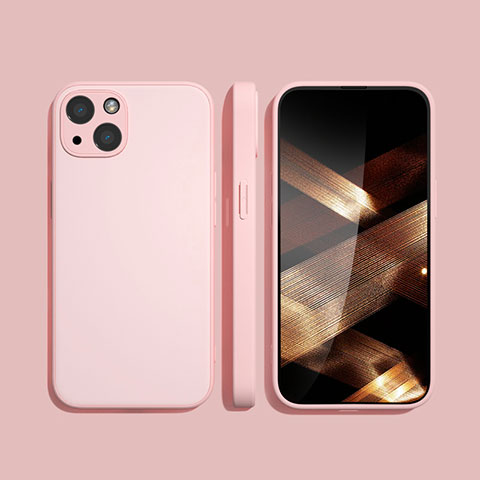 Coque Ultra Fine Silicone Souple 360 Degres Housse Etui S09 pour Apple iPhone 15 Plus Rose