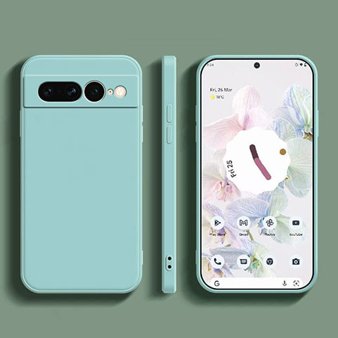 Coque Ultra Fine Silicone Souple 360 Degres Housse Etui YK1 pour Google Pixel 7 Pro 5G Bleu Clair