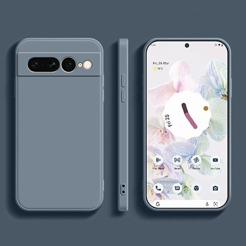 Coque Ultra Fine Silicone Souple 360 Degres Housse Etui YK1 pour Google Pixel 7 Pro 5G Gris