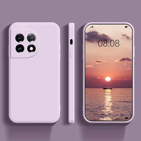 Coque Ultra Fine Silicone Souple 360 Degres Housse Etui YK1 pour OnePlus 11 5G Violet Clair