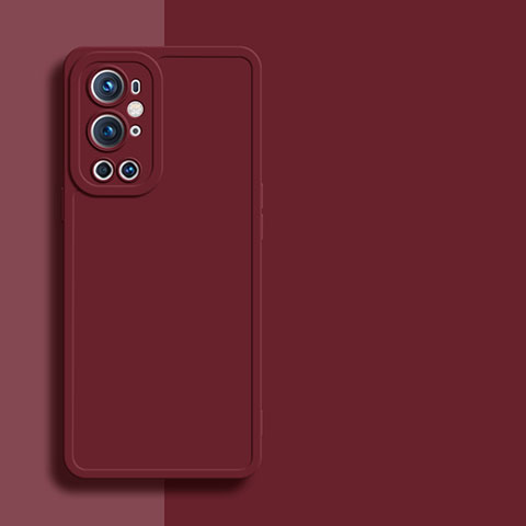 Coque Ultra Fine Silicone Souple 360 Degres Housse Etui YK1 pour OnePlus 9 Pro 5G Vin Rouge