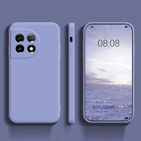 Coque Ultra Fine Silicone Souple 360 Degres Housse Etui YK1 pour OnePlus Ace 2 5G Gris Lavende