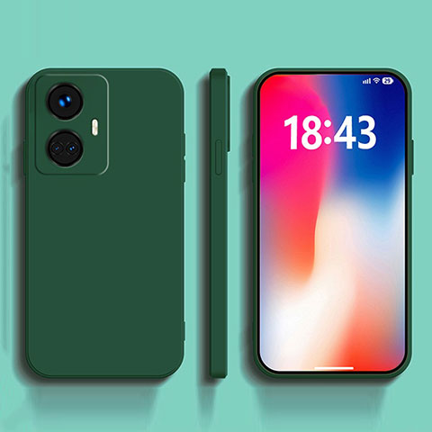 Coque Ultra Fine Silicone Souple 360 Degres Housse Etui YK1 pour Realme 10 Pro+ Plus 5G Vert Nuit