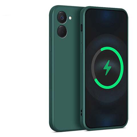 Coque Ultra Fine Silicone Souple 360 Degres Housse Etui YK1 pour Realme 10S 5G Vert Nuit