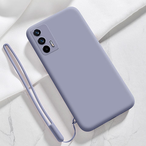 Coque Ultra Fine Silicone Souple 360 Degres Housse Etui YK1 pour Realme Q3 Pro 5G Gris Lavende