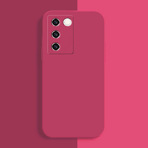 Coque Ultra Fine Silicone Souple 360 Degres Housse Etui YK1 pour Vivo V27 Pro 5G Rose Rouge