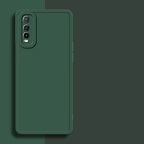 Coque Ultra Fine Silicone Souple 360 Degres Housse Etui YK1 pour Vivo Y70S 5G Vert Nuit