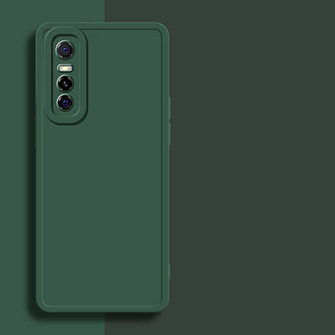 Coque Ultra Fine Silicone Souple 360 Degres Housse Etui YK1 pour Vivo Y73s 5G Vert Nuit