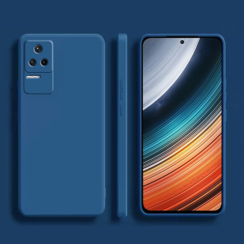 Coque Ultra Fine Silicone Souple 360 Degres Housse Etui YK1 pour Xiaomi Poco F4 5G Bleu