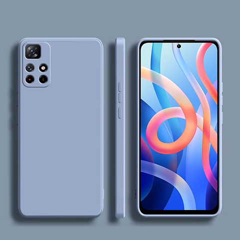 Coque Ultra Fine Silicone Souple 360 Degres Housse Etui YK1 pour Xiaomi Redmi Note 11 Pro 4G Gris Lavende