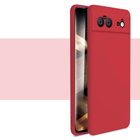 Coque Ultra Fine Silicone Souple 360 Degres Housse Etui YK2 pour Google Pixel 6 5G Rose Rouge