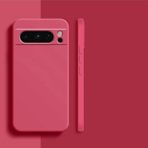 Coque Ultra Fine Silicone Souple 360 Degres Housse Etui YK2 pour Google Pixel 8 Pro 5G Rose Rouge